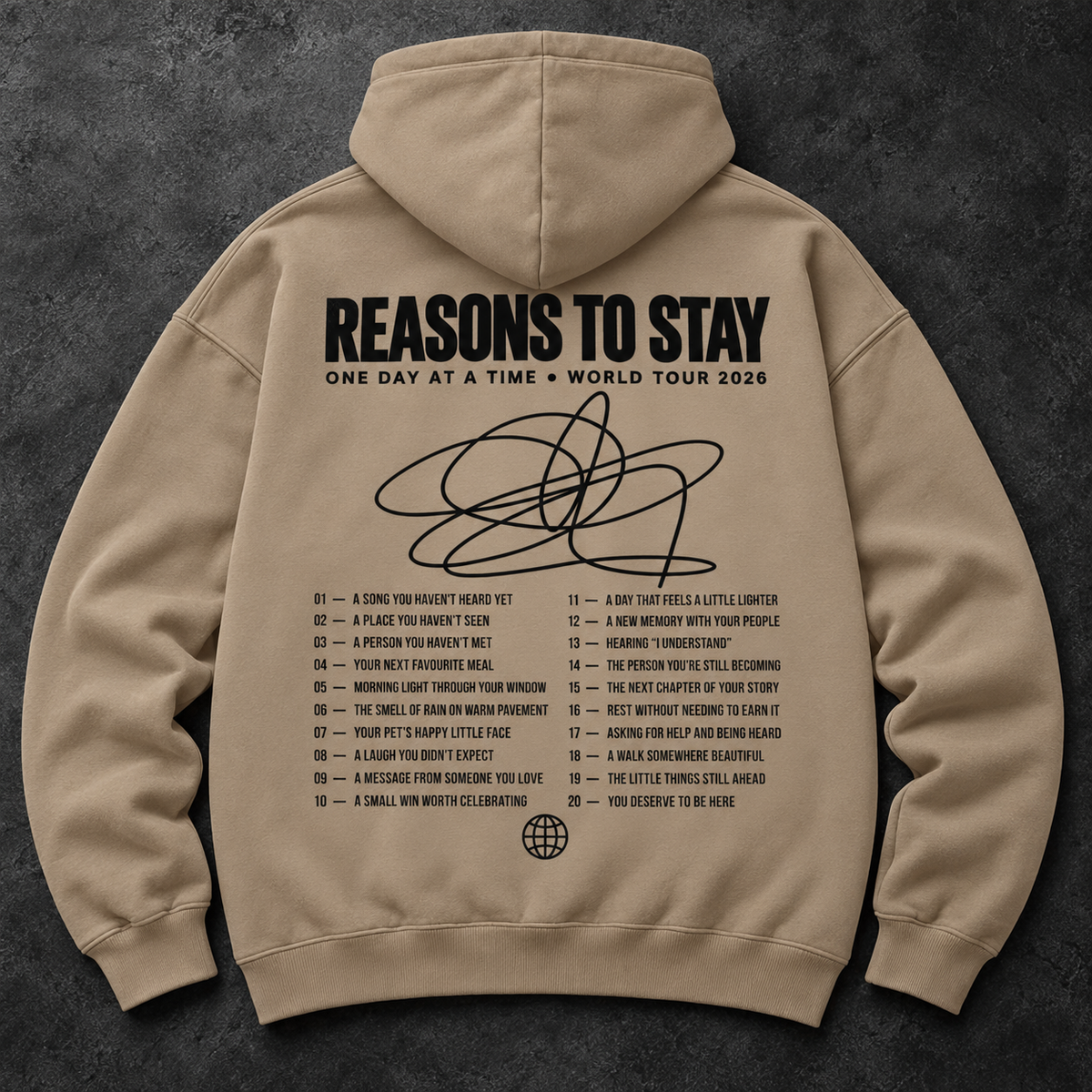 Brown Savana hoodie with black back print