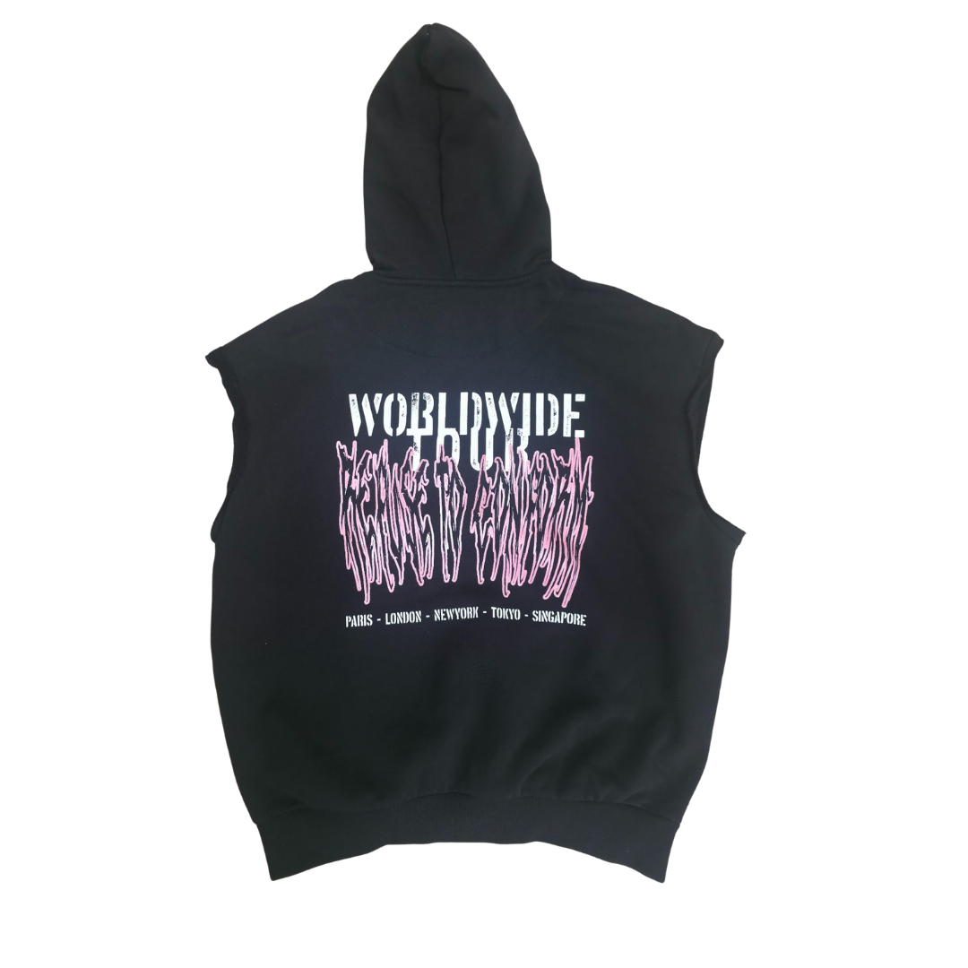 SIZE MEDIUM - DELUXE SLEEVELESS ULTRA-HEAVY HOODIE