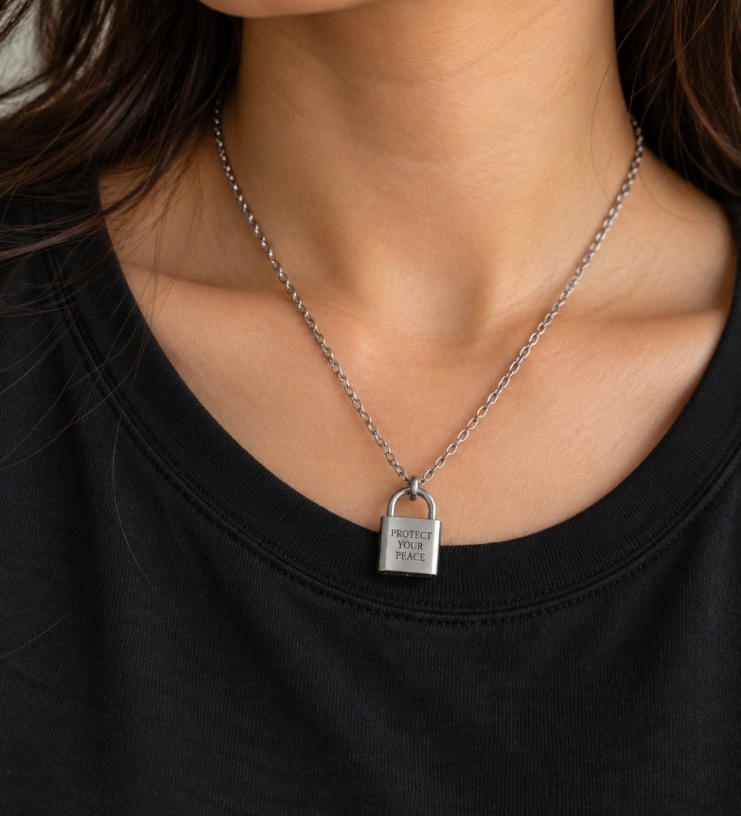 PROTECT YOUR PEACE PADLOCK NECKLACE