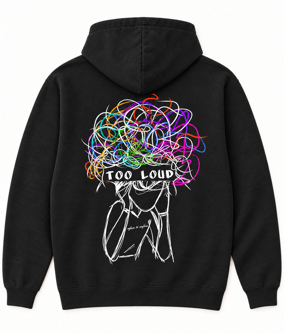 Black back — Lightweight Too Loud Hoodie