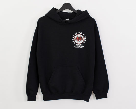 BROKE IN TO PIECES HOODIE