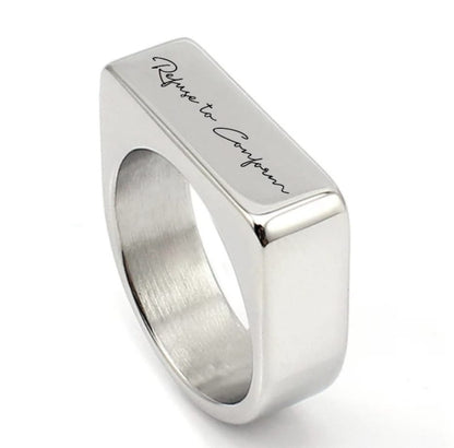 Engraved Signature Ring by Refuse to Conform Clothing, product image 1
