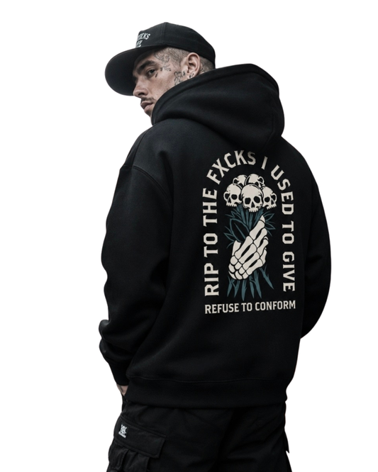 DELUXE RIP TO THE FXCKS I USED TO GIVE ULTRA-HEAVY HOODIE