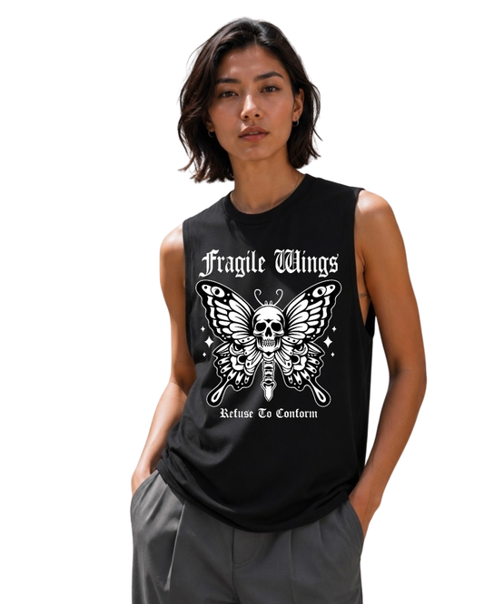 FRAGILE WINGS SLASHED VEST