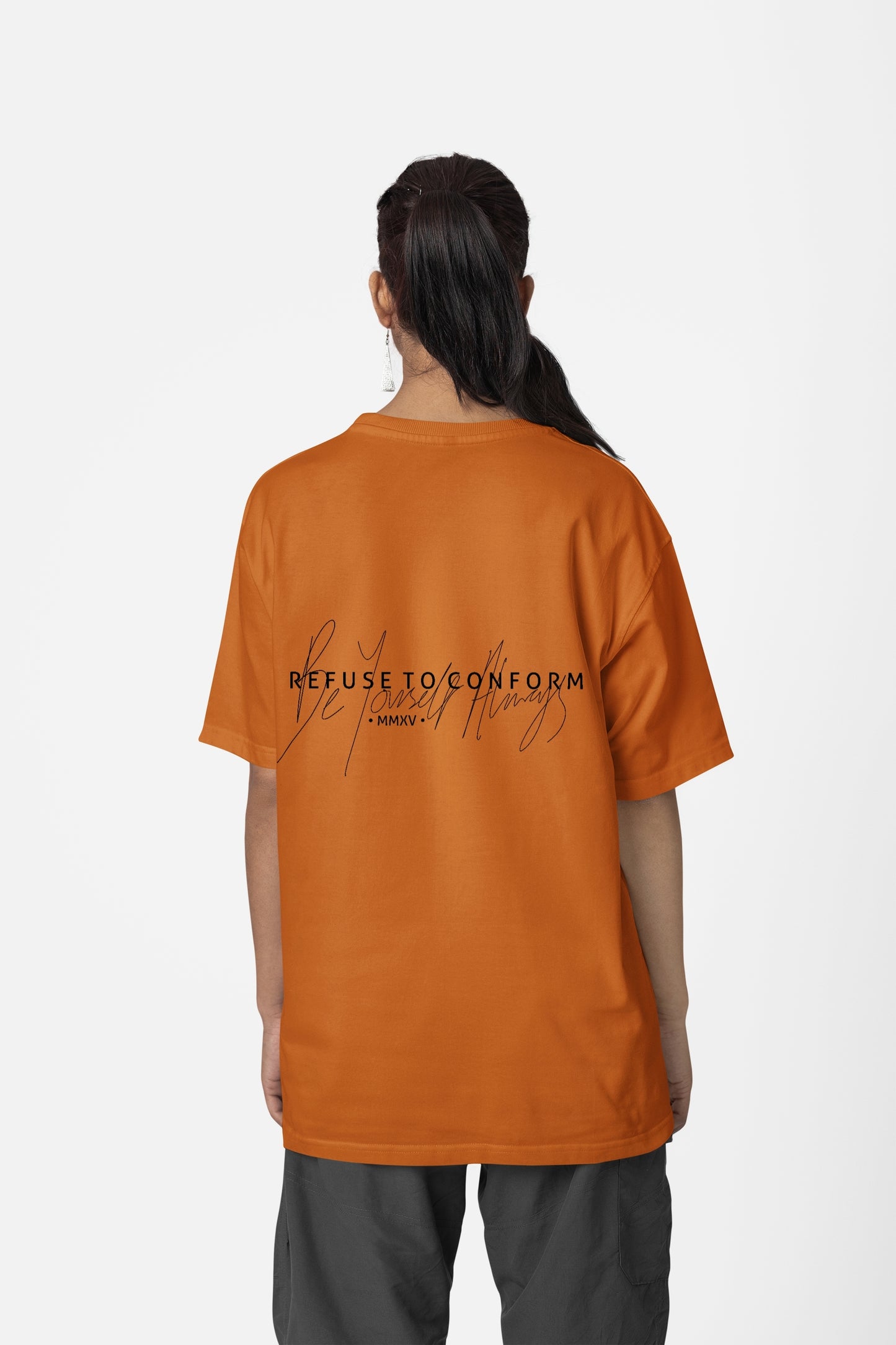 ORANGE STAPLE OVERSIZED TEE