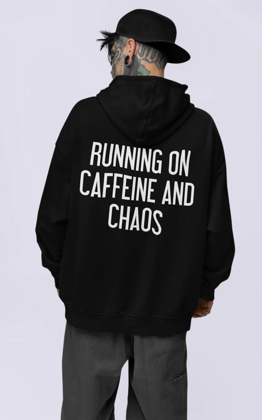 CAFFEINE AND CHAOS ULTRA-HEAVY HOODIE SIZE SMALL