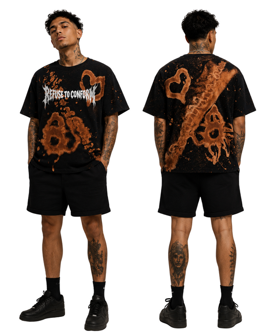 BLACK RUST HAND DYED TEE SIZE MEDIUM