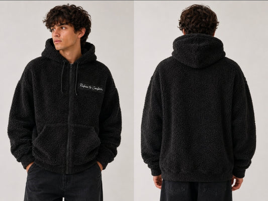 PRELOVED SHERPA ZIP HOODIE SIZE MEDIUM