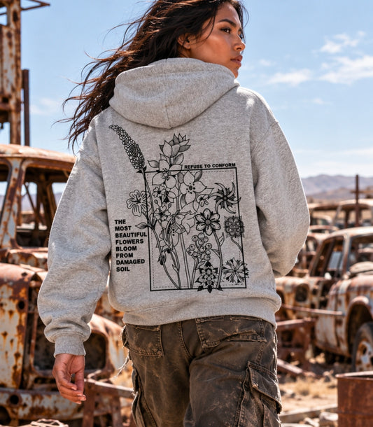 LIGHTWEIGHT FLOWERS HOODIE