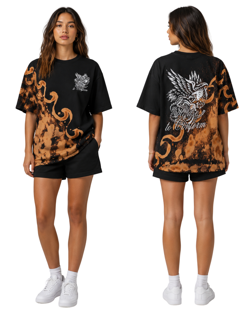 BLACK RUST HAND DYED TEE SIZE MEDIUM