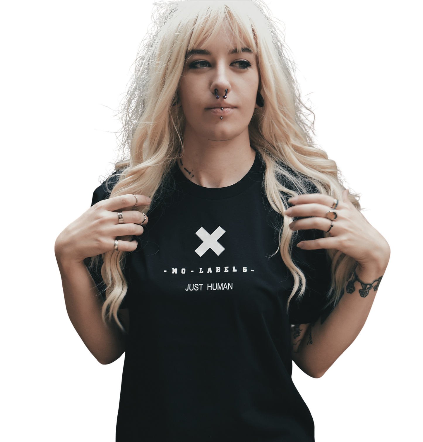 NO LABELS JUST HUMAN TEE