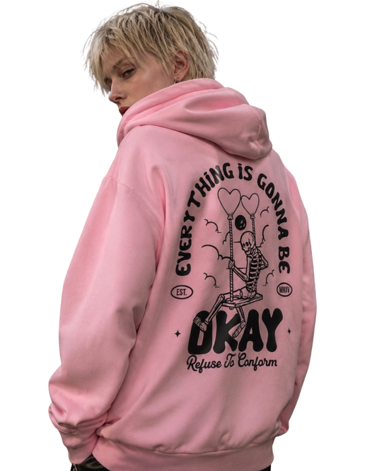 BABY PINK EVERYTHING IS GONNA BE OKAY ULTRA-HEAVY HOODIE