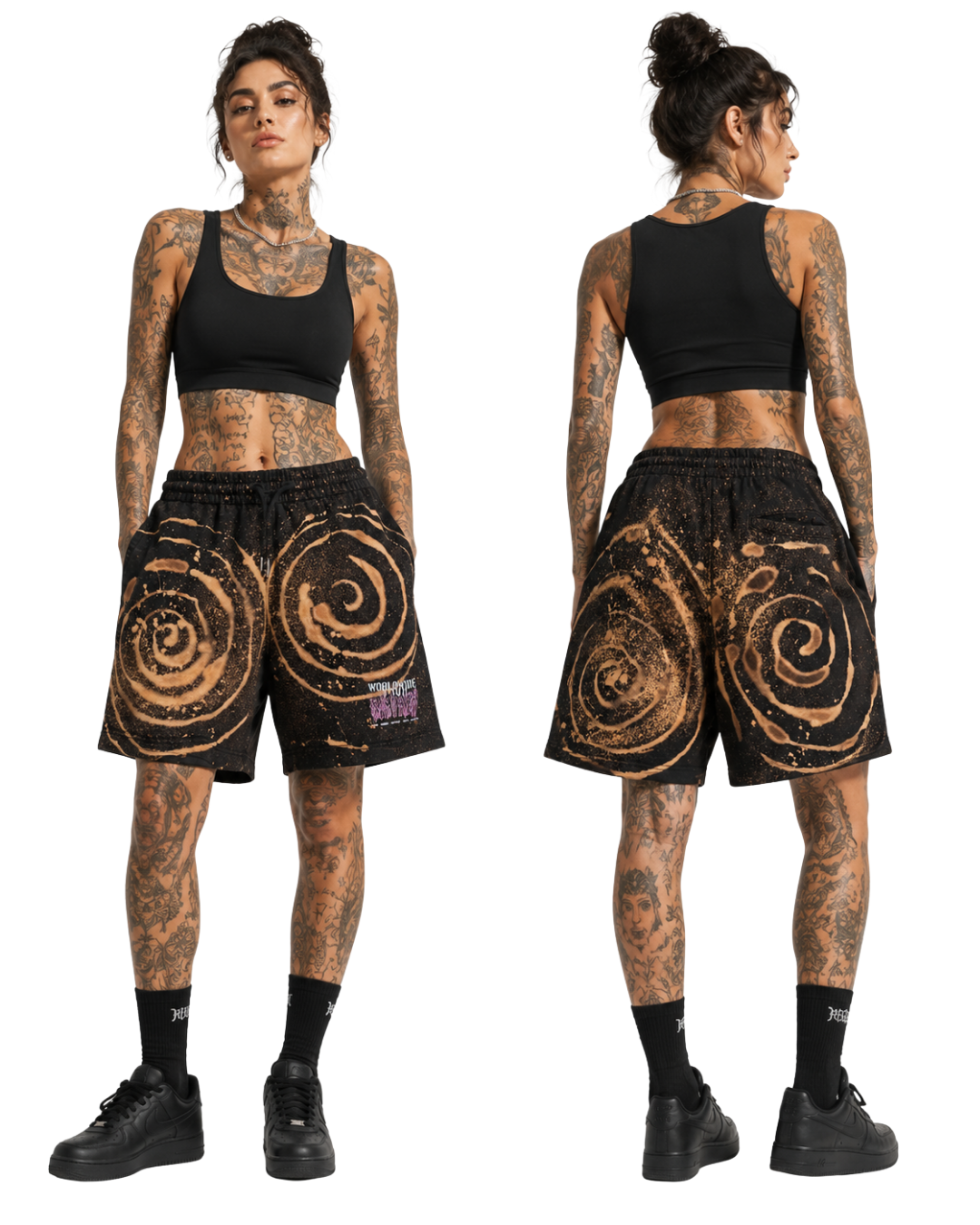 HAND DYED SWIRL COMDORT SHORTS SIZE SMALL