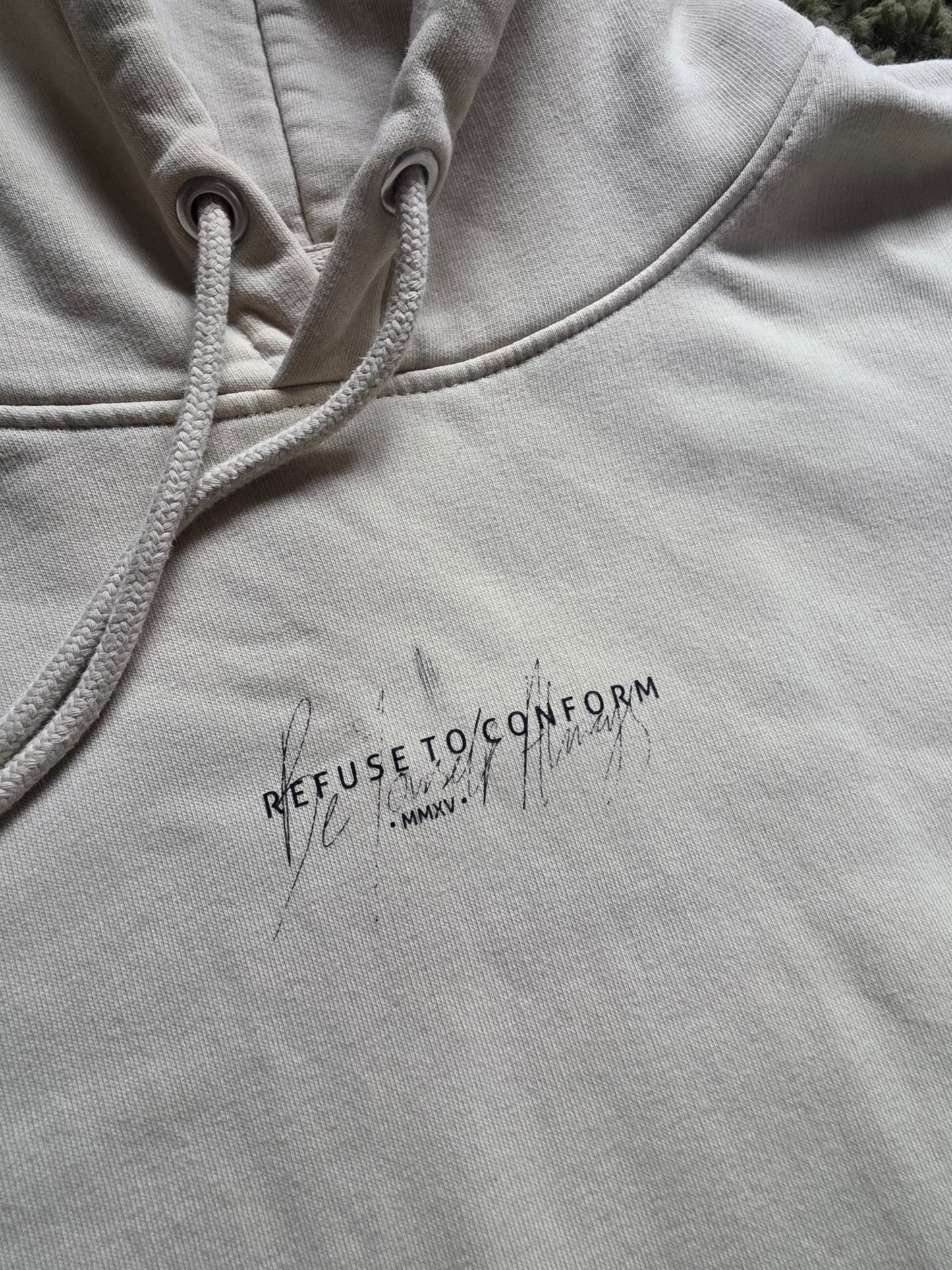 MODEL-WORN SAND HOODIE SIZE MEDIUM