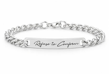 Signature Stainless Steel Bracelet by Refuse to Conform Clothing, product image 1