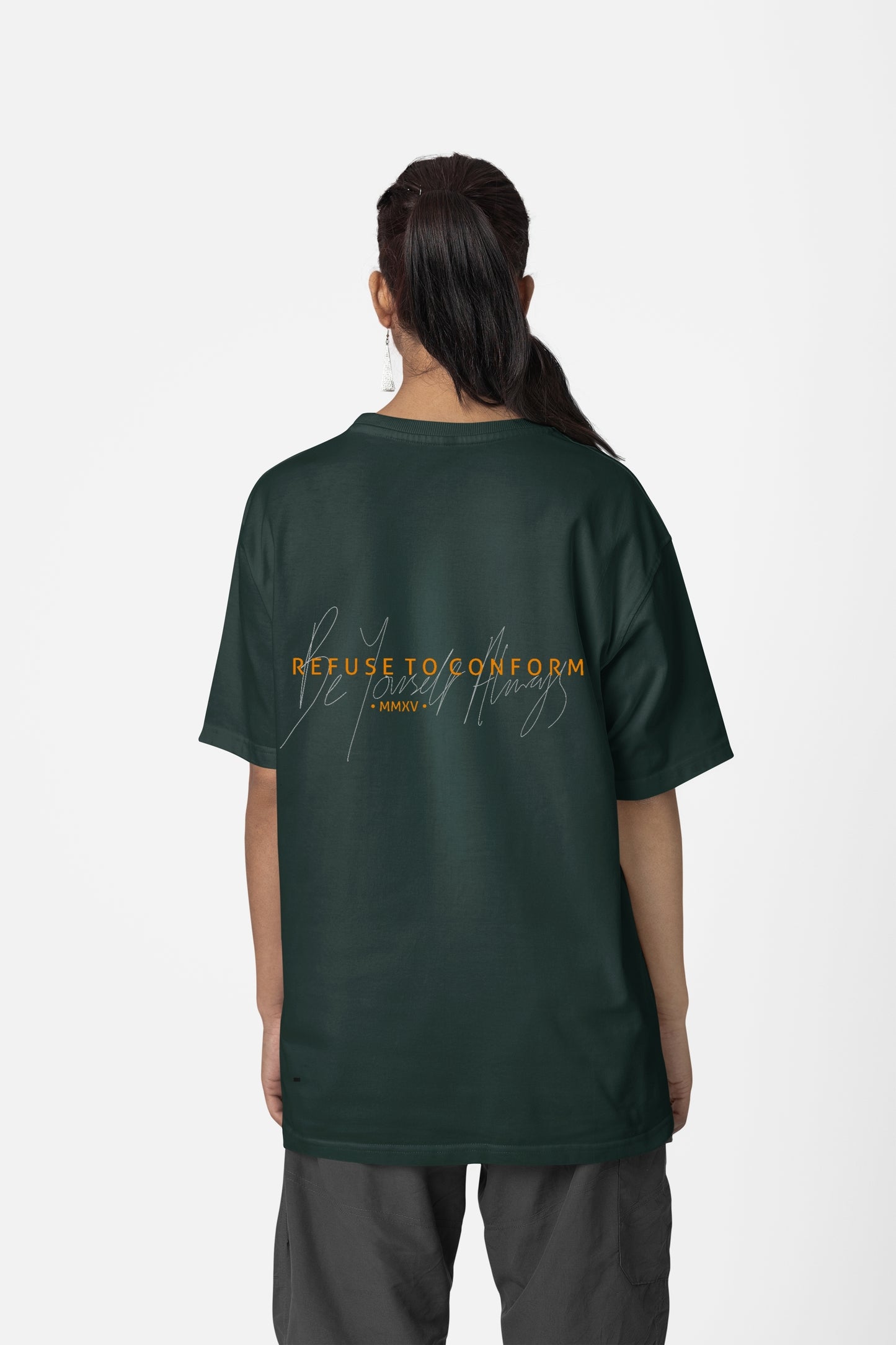 GREEN STAPLE OVERSIZED TEE