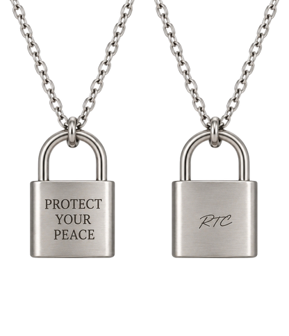 Protect Your Peace Padlock Necklace by Refuse to Conform Clothing, product image 1