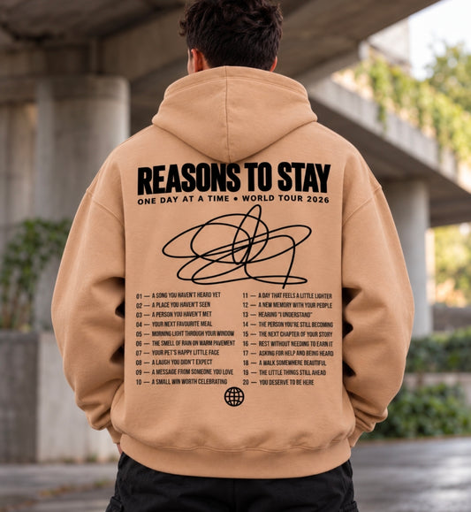 REASONS TO STAY WORLD TOUR 2026 LIGHTWEIGHT HOODIE SAND