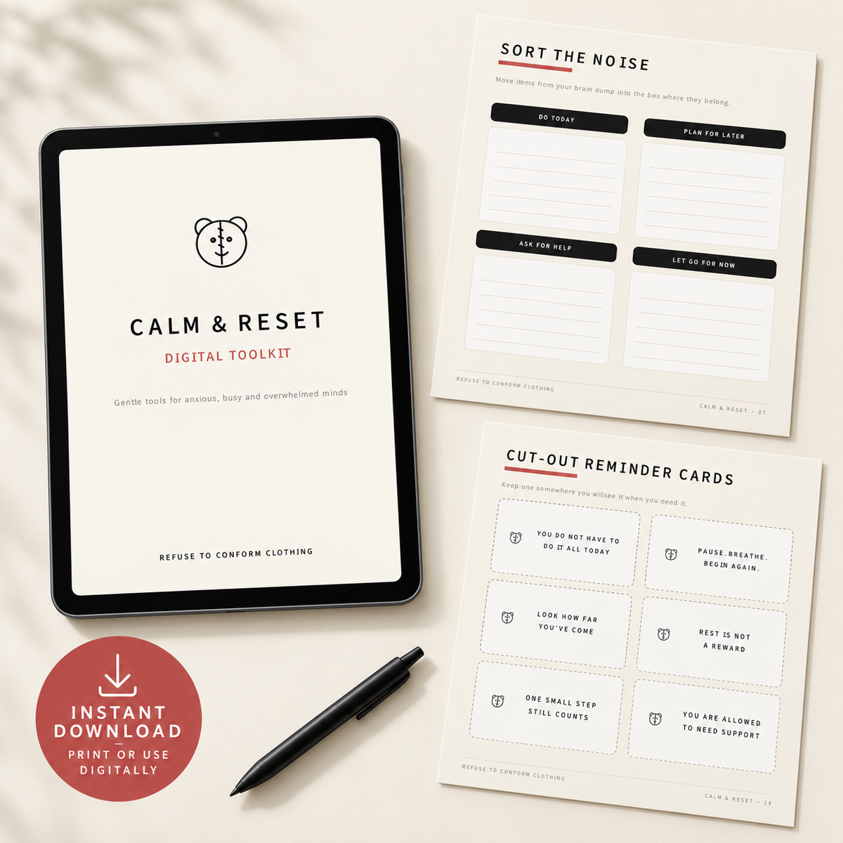 Calm and Reset Digital Toolkit instant download
