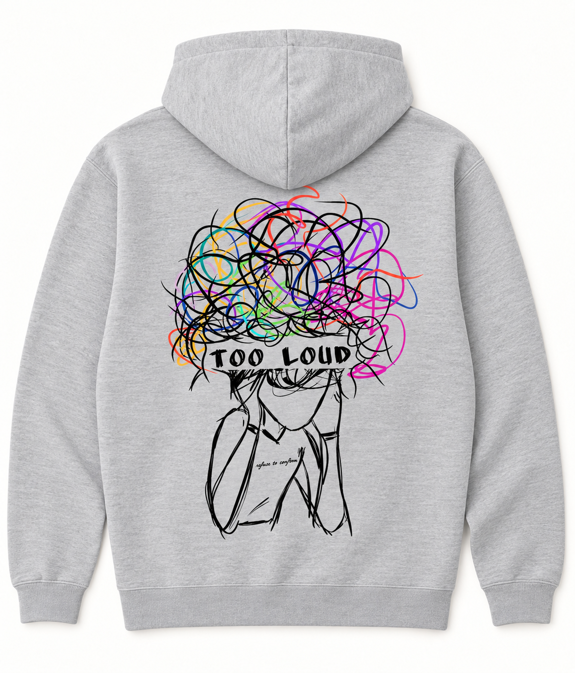 Grey back — Lightweight Too Loud Hoodie
