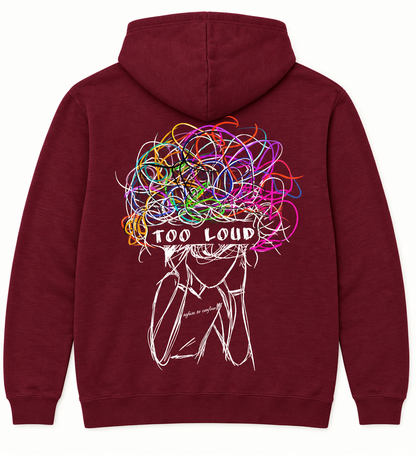 Maroon back — Lightweight Too Loud Hoodie