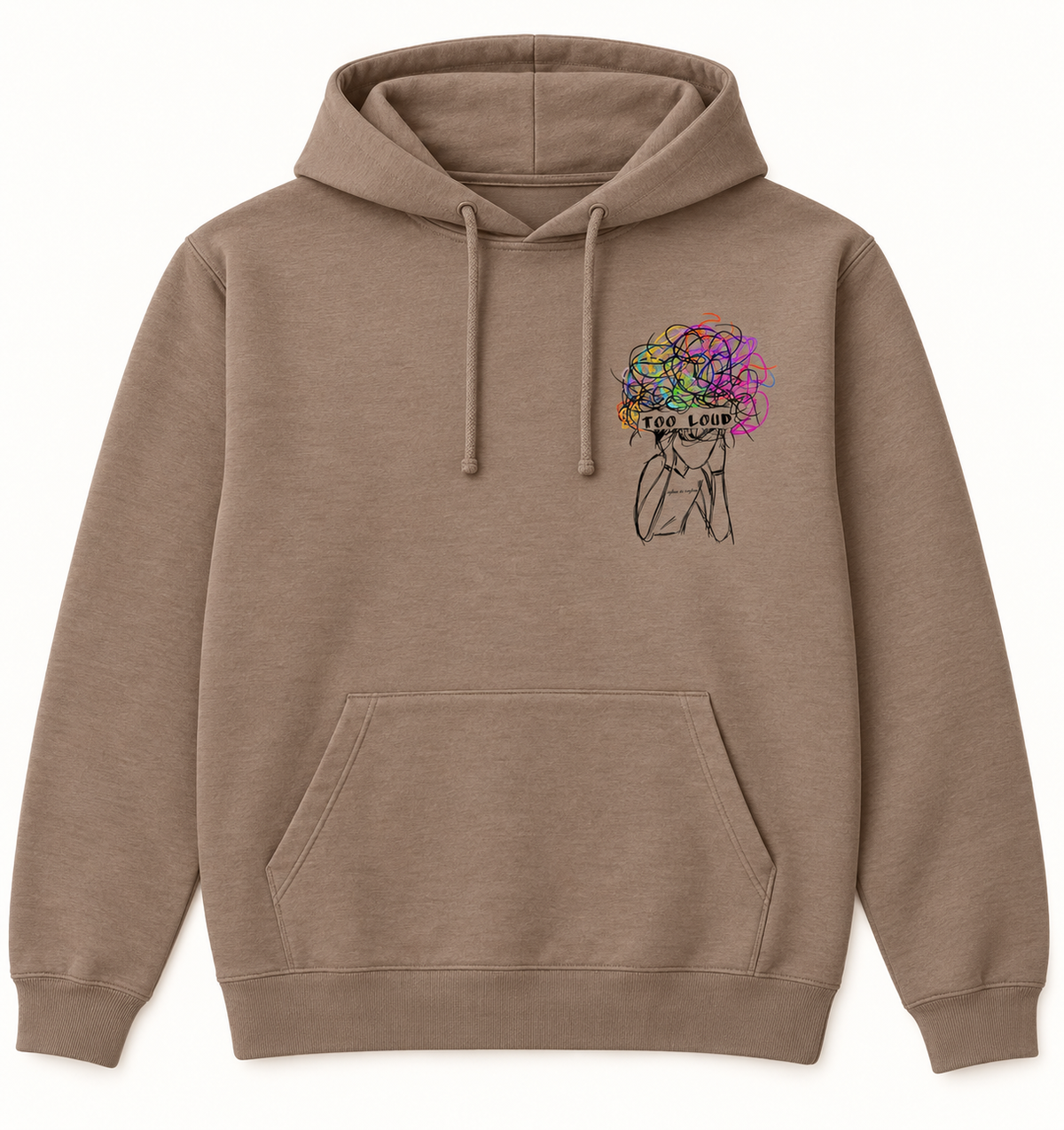 Taupe front — Lightweight Too Loud Hoodie