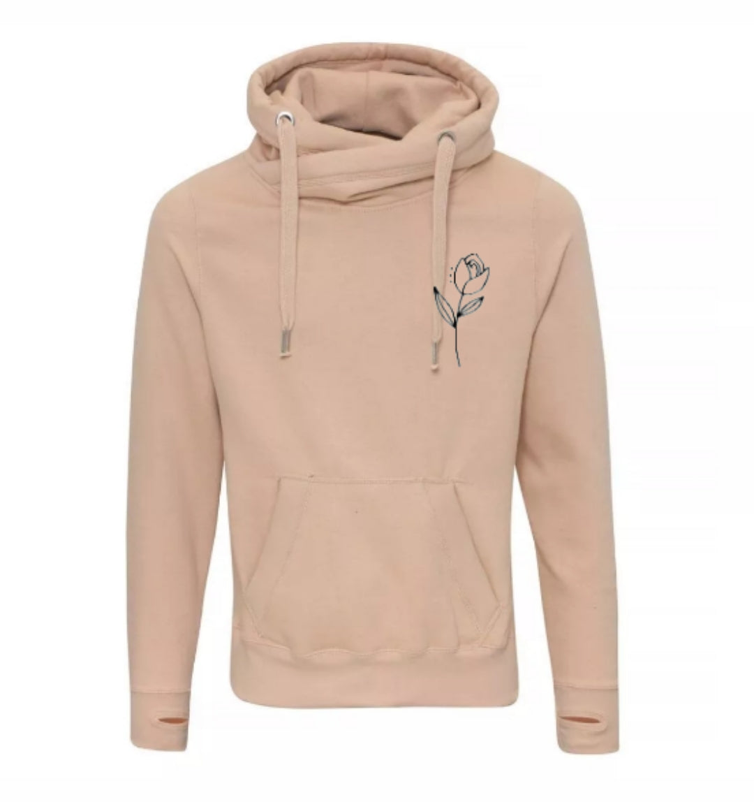 CROSS NECK HOODIE